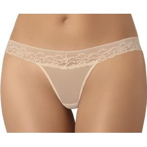 Teyli Tanga string voor dames, van kant, string, tanga, dames, string, tanga, sexy lingerie, strings voor dames, sexy, beige, XS
