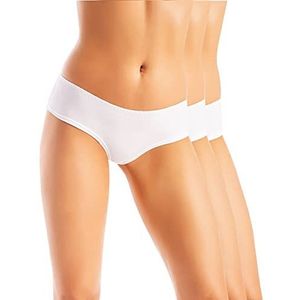 Teyli Vrouwen Knickers Bamboe Fiber Slips Braziliaanse Tanga Volledig Comfort Ademend Stretchy Slipje Braziboo, Wit, 42