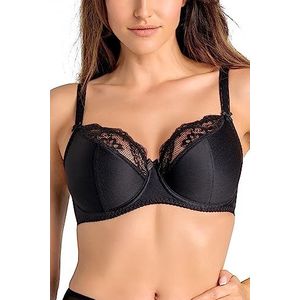 Teyli Dames Semi Soft BH met kant zwart 80G, zwart, 80G
