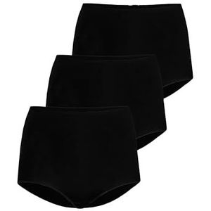 Teyli Simi Damesslip, bamboe, verpakking van 3 stuks, zwart, XS