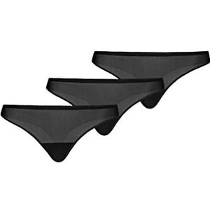 Teyli - Strings - Zwart - 3 Pack - Mesh