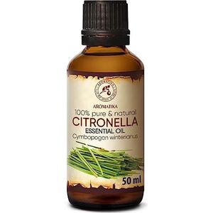 Citroen / Citronella Essentiële Olie 50ml - 100% Puur & Natuurlijk - Aromatherapie - Geurolie - Geurverspreider - Ontspanning - Toevoegen aan Bad & Cosmetica - Massage - Wellness - Aroma Lamp Of Elektrische Diffuser