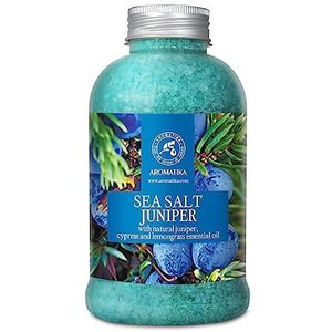 Badzout Jeneverbes 600g Zeezout - Tegen Acne - Droge Huid - Spierpijn - Vermoeidheid - Huidverzorging - Aromatherapie - Anti-Stress - Bad - Spa - Wellness - Ontspanning - Anti-Aging