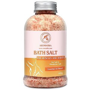Badzout 600g ''Spieren & Gewrichten'' Zeezout - Tegen Acne - Droge Huid - Spierpijn - Vermoeidheid - Huidverzorging - Aromatherapie - Anti-Stress - Bad - Spa - Wellness - Ontspanning - Anti-Aging