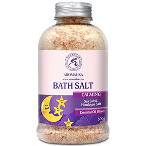 Badzout 600g ''Goede Slaap'' Zeezout - Tegen Acne - Droge Huid - Spierpijn - Vermoeidheid - Huidverzorging - Aromatherapie - Anti-Stress - Bad - Spa - Wellness - Ontspanning - Anti-Aging