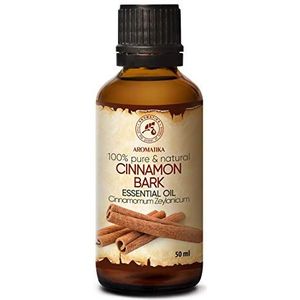 Kaneel Schors Olie Essentiële Olie 50ml - 100% Puur - Aromatherapie - Geurolie - Geurverspreider - Ontspanning - Bad & Cosmetica - Massage - Elektrische Diffuser