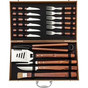 Maestro - 18-delig Barbecue Bestek Set in Koffer | Set Barbecue Accessoires met koffer