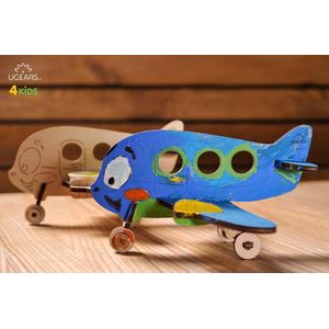 Ugears Modelbouw Kleurenmodel Vliegtuig - Hout