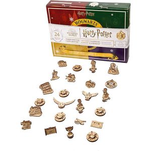 UGEARS Harry Potter Adventskalender - Kerst Countdown Fidget adventskalender met 24 fidgetspeelgoed, houten modellen om te bouwen voor volwassenen, kerstadventskalender met kerstboomdecoraties