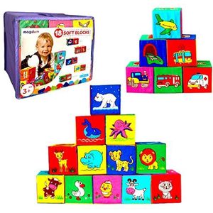 magdum Montessori Speelkubussen voor baby's, bouwstenen voor kinderen vanaf 1 jaar, Montessori speelgoed vanaf 1 jaar, stapelstenen, bouwblokken, stapelbeker voor baby's, sensorische stapelkubus