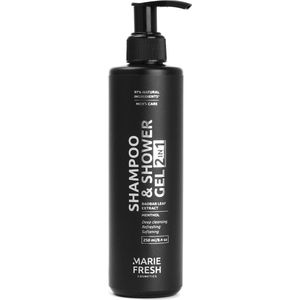 Marie Fresh Cosmetics Natuurlijke 2in1 Shampoo voor Mannen - 2-in-1 Douchegel & Shampoo - 250 ml