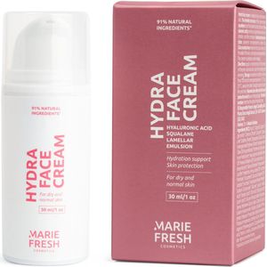 Marie Fresh Cosmetics Dagcrème Droge huid - Hydraterende Crème - Moisturizer - Normale & Droge Huid - Dagcrème Nachtcreme - Gezichtscrème met butter shea, macadamia - Vitamine E & C - 30 ml