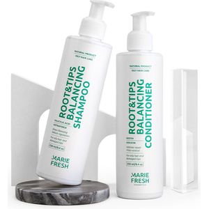 Marie Fresh Cosmetics Shampoo en Conditioner set - Natuurlijk - Hair care set - voor vette wortels en droge uiteinden - Shampoo 250ml & Conditioner 200ml
