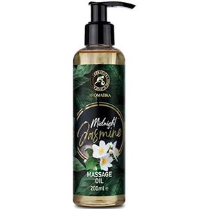 Massageolie jasmijn 200 ml - lichaamsolie met jasmijnolie - amandelolie - druivenpitolie - perzikpitolie - jojoba-olie - lichaamsverzorging olie - aangename massage - ontspanningsolie voor partnermassage