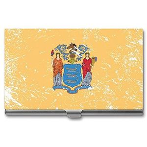 New Jersey State Flag2 Visitekaarthouder Metalen Kaarthouder Portemonnee Creditcard Organizer