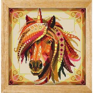 Diamond painting MANDALA Dieren UNICORN (EENHOORN) - awsome pattern - full diamond painting - vierkante steentjes