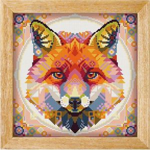 Diamond painting MANDALA Dieren VOS (619) - AWSOME PATTERNS - VIERKANTE STEENTJES