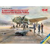 1:48 ICM 48229 Ju 88A-4 w/German Ground Personnel - Torpedo Trailers Plastic Modelbouwpakket