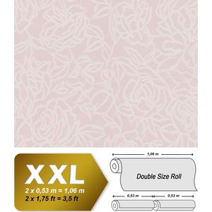 Bloemen behang EDEM 9040-24 vliesbehang hardvinyl warmdruk in reliëf gestempeld met bloemmotief glimmend roze 10,65 m2