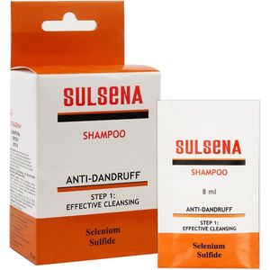 SULSENA ANTI-ROOS SHAMPOO- RUSTGEVENDE KALMERENDE DIEP REINIGENDE EFFECTIEVE ANTI DANDRUFF Shampoo met Selenium Sulfide voor Elk Haartype voor MAN en VROUW Set 5 x 8 ml 40ml