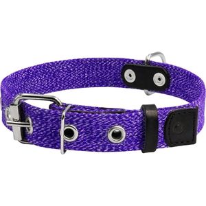 WAUDOG Canvas Halsband / Hondenhalsband - Katoen - Paars gemêleerd - S - Breedte: 20 mm - Nekomtrek: 31 - 41 cm (GELIEVE ALVORENS BESTELLEN OPMETEN)