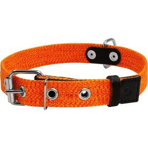 WAUDOG Canvas Halsband / Hondenhalsband - Katoen - Oker - L - Breedte: 35 mm - Nekomtrek: 51 - 63 cm (GELIEVE ALVORENS BESTELLEN OPMETEN)