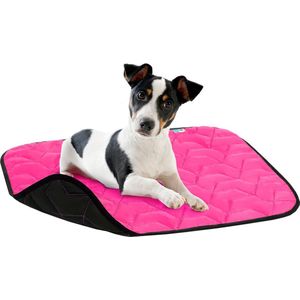 AiryVest Dog Mat Hondenkussen - Warme Voering - Omkeerbaar - Roze / Zwart - S - 55 x 40 cm