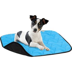 AiryVest Dog Mat Hondenkussen - Warme Voering - Omkeerbaar - Blauw / Zwart - S - 55 x 40 cm