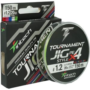 Tournament JIG Style PE X4 #1.0 - Multicolor - 0.171mm - 150m - 16lb/7.26kg - Gevlochten Lijn - Roofvis Vislijn