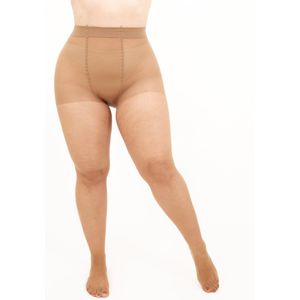 GIULIA Panty - Mollie 20 - Grote Maten - Plus Size - Maatje Meer - Zijde Glans - Korte Benen - 20 Den - 2XL - Caramel
