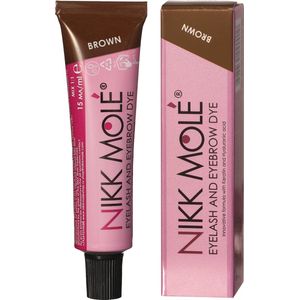 NIKK MOLE kleurstof (bruin) voor wenkbrauwen en wimpers met keratine en hyaluronzuur