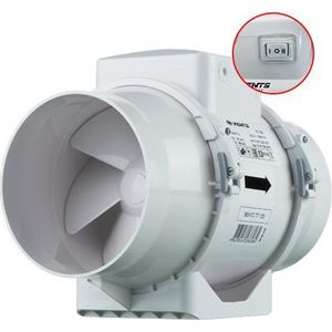 Vents buisventilator TT V Ø100 mm - 145/187 m³/h - Met 2-standen schakelaar