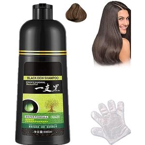 Yaguan Herbal Shampoo, Yaguan Black Dew 3 In 1 Brown Dew Shampoo, Instant Black Hair Dye, Kleur Voor Grijs Haar (Bruin)