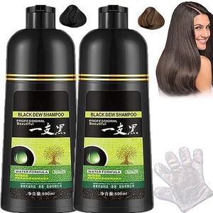 Yaguan Herbal Black Dew Shampoo - 3 in 1 Haarkleurmiddel Voor Grijs Haar (Mix-2 Flessen)