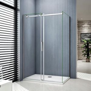 schuifdeur douchewand 120x195cm met zijwand 90x195cm,6mm helder glas