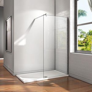inloopdouche (64.8-66.8)x195cm,douchescherm,90cm stabilisator,6mm helder veiligheidsglas nano easyclean antikalk,douchewand