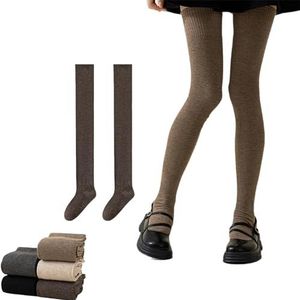 Thickened High Stockings, Women Thigh High Socks, Extra Long Cotton Knit Warm Thick High Long Stockings Leg Warmers (Free Size,Brown)
