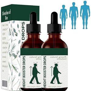 MediC Hoogte Booster Druppels, MediC Verhoog Druppels, Hoogte Groei Maximizer, Kruiden Verhoog Hoogte Essentiële Olie, Sci-Effect Hoogte Groei Olie (2 flessen)