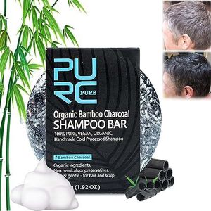 Pure Hair Revitalization Bar, Gray Hair Reverse Bar Soap, Reverse Grey Hair Bar Shampoo, Pure Organic Bamboo Charcoal Shampoo Bar, Gray Hair Reverse Bar Beard Mane (1Pcs)