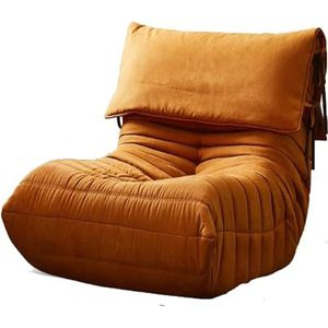 Open haard, Accent Togo Sofa met afneembare hoofdsteun vloer lounge stoel luie sofa accentstoel, 50D styling katoen en violette sponsvulling met afneembare kop (kleur: geel, maat: A)