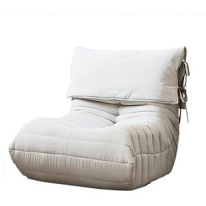 Open haard, Accent Togo Sofa met afneembare hoofdsteun vloer lounge stoel luie sofa accentstoel, 50D styling katoen en violette sponsvulling met afneembare kop (kleur: wit, maat: A)