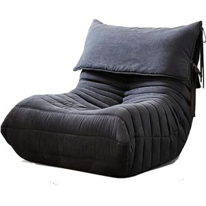 Open haard, Accent Togo Sofa met afneembare hoofdsteun vloer lounge stoel luie sofa accentstoel, 50D styling katoen en violette sponsvulling met afneembare kop (kleur: donkergrijs, maat: A)