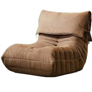 Open haard, Accent Togo Sofa met afneembare hoofdsteun vloer lounge stoel luie sofa accentstoel, 50D styling katoen en violette sponsvulling met afneembare kop (kleur: koffie, maat: A)