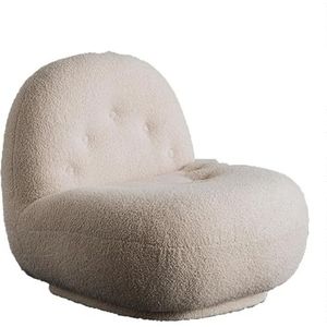 Extra diepe enkele bankstoel, comfortabele sherpa-stof gestoffeerde fauteuil met accent, comfortabele leesfauteuil, luie tatami, kleine bankstoel voor woonkamer, slaapkamer, kantoor (kleur: beige)