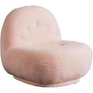 TiLeze Moderne accentstoel, sherpa gestoffeerde vrijetijdsstoel boucle enkele sofa stoel lounge stoel met massief houten frame voor woonkamer slaapkamer kantoor (kleur: roze)