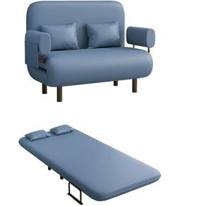 Converteerbaar stoelbed, 3-in-1 slaapstoel met 5 posities verstelbare rugleuning en kussen, vrijetijdschaise loungebank met stevig stalen frame voor thuis en op kantoor (kleur: pauwblauw, maat: 157