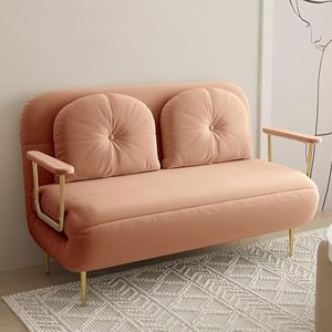 Converteerbare slaapbank slaapstoel, drievoudige gestoffeerde fauteuil slaper met kussen, opvouwbare vrijetijdschaise loungebank met 6 hoek verstelbare rugleuning wit-80 cm (kleur: oranje, maat: 150