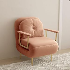 Converteerbare slaapbank slaapstoel, drievoudige gestoffeerde fauteuil slaper met kussen, opvouwbare vrijetijdschaise loungebank met 6 hoek verstelbare rugleuning wit-80 cm (kleur: oranje, maat: 68