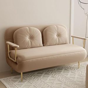 Converteerbare slaapbank slaapstoel, drievoudige gestoffeerde fauteuil slaper met kussen, opvouwbare vrijetijdschaise loungebank met 6 hoek verstelbare rugleuning wit-80 cm (kleur: kaki, maat: 150 cm)