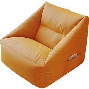 Zitzakstoel voor volwassenen voor thuiskamer, grote zitzakstoel, comfortabele grote luie zitzak stoelen gevuld met hoge vloeibaarheid EPP-deeltjes (kleur: oranje a, maat: A)